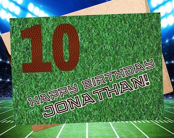 Personalized FOOTBALL Birthday Card