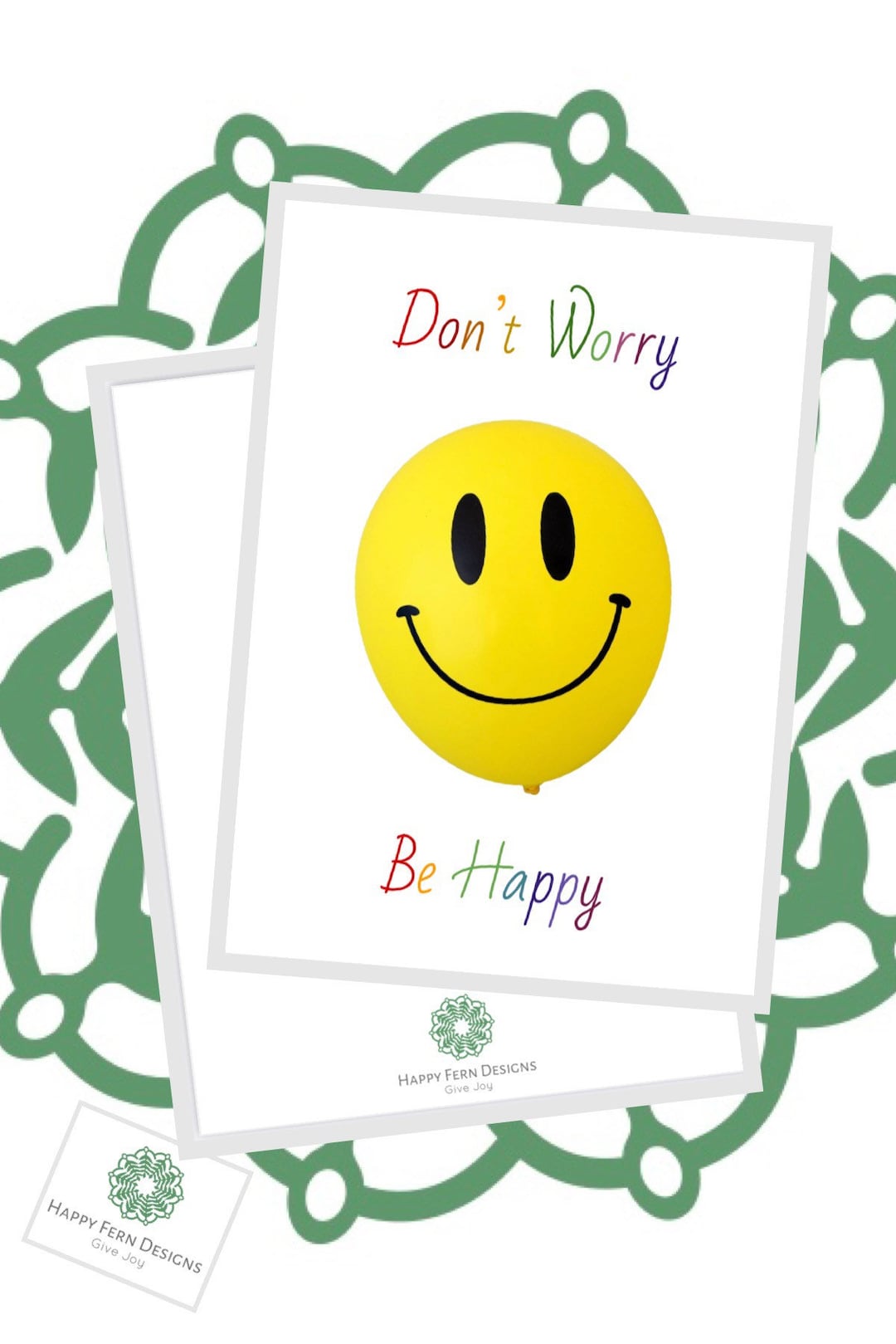 Smiley Face Don't Worry Be Happy Greeting Card - Etsy