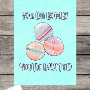 BATH BOMB Birthday Party Invitation