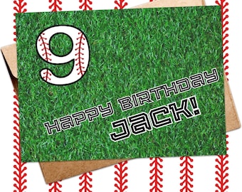 Personalized BASEBALL Birthday Card