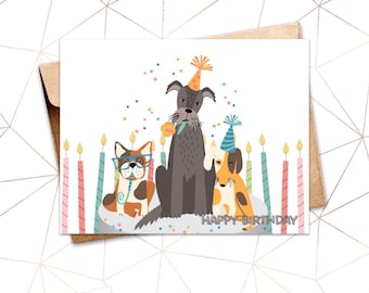 Pet Birthday Card - Dog Birthday, DOG Birthday Card