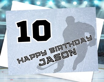 Personalized HOCKEY Birthday Card