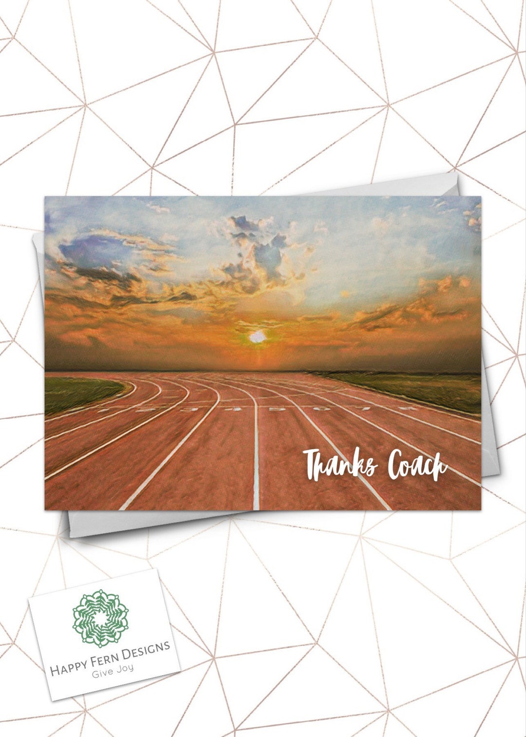 Track Coach Thank You Card - Etsy