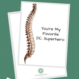 Chiropractor Themed Greeting Card, Chiropractor Graduation Card, Chiropractor Thank You Card