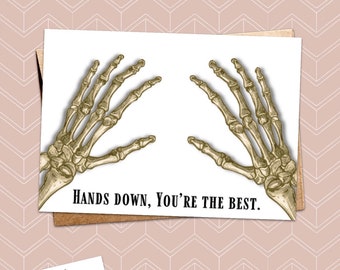 HAND Surgeon Thank You Card, Orthopedic Surgeon Thank You Card - Hands Down…You’re The Best!