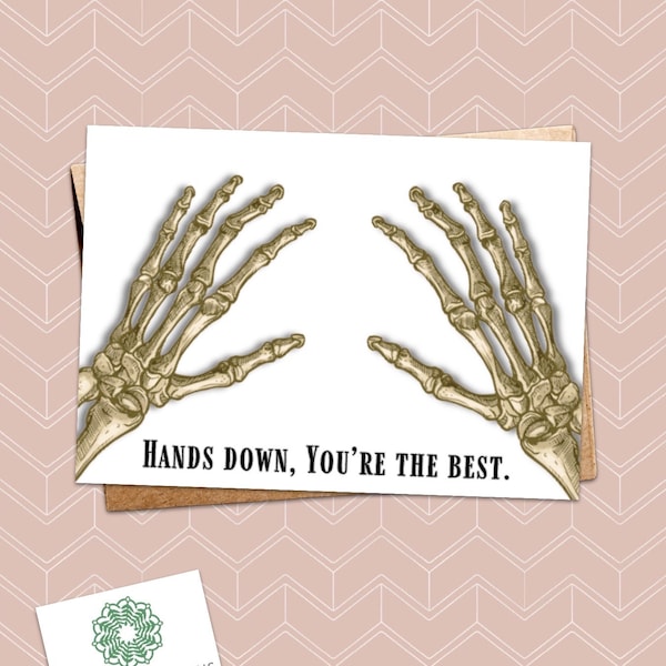 HAND Surgeon Thank You Card, Orthopedic Surgeon Thank You Card - Hands Down…You’re The Best!