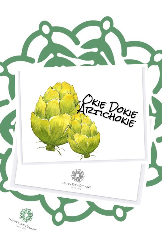 Okie Dokie Artichokie Greeting Card Etsy
