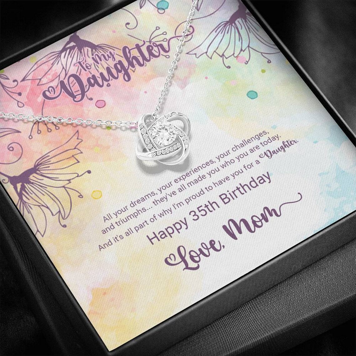 Daughter s 35th birthday necklace gift with message card etsy