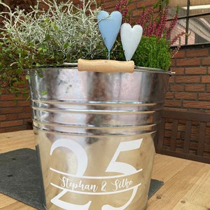 Zinc bucket personalized, wedding anniversary, Mother's Day, birthday image 2