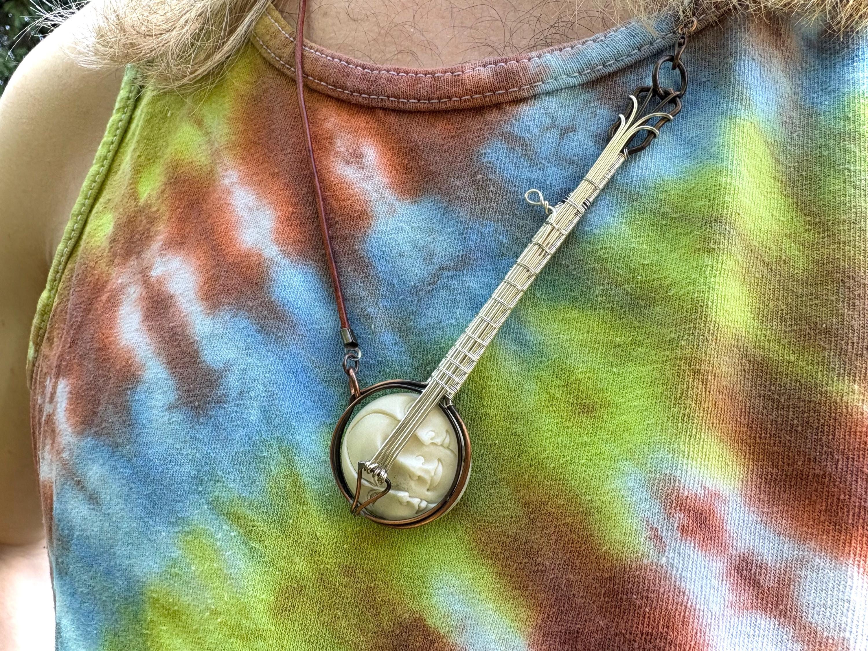 Ciondolo in argento sterling banjo .925 x 1 ciondoli musicali banjo