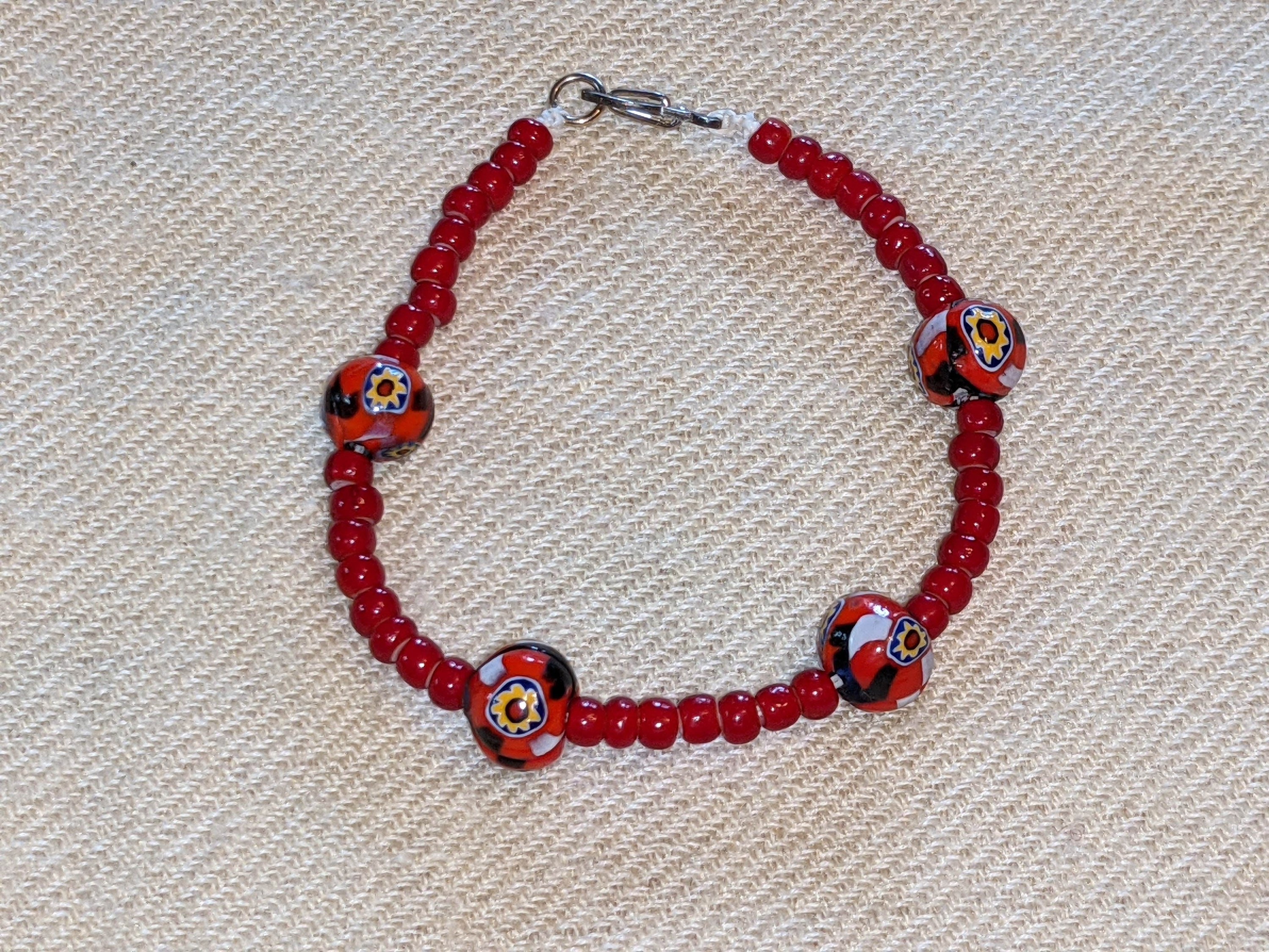 Bracelets w/ EasyOpen Clasp Glass Beads Pastel Pink Red Etsy