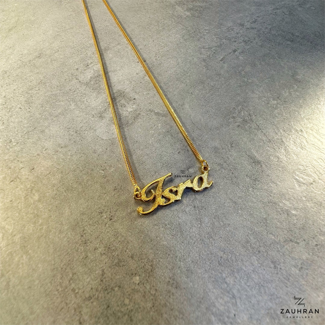 Nameplate Necklace Arshi Name Locket Buy Custom Name Necklace, 22K