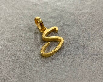 22K Carat Solid Gold Initial Pendant 