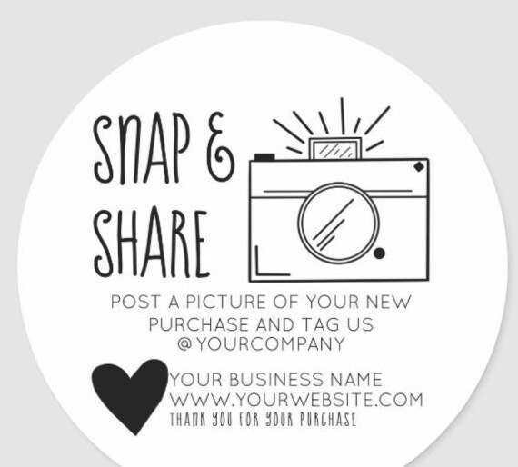 Snap Tag & Share Stickers Etsy
