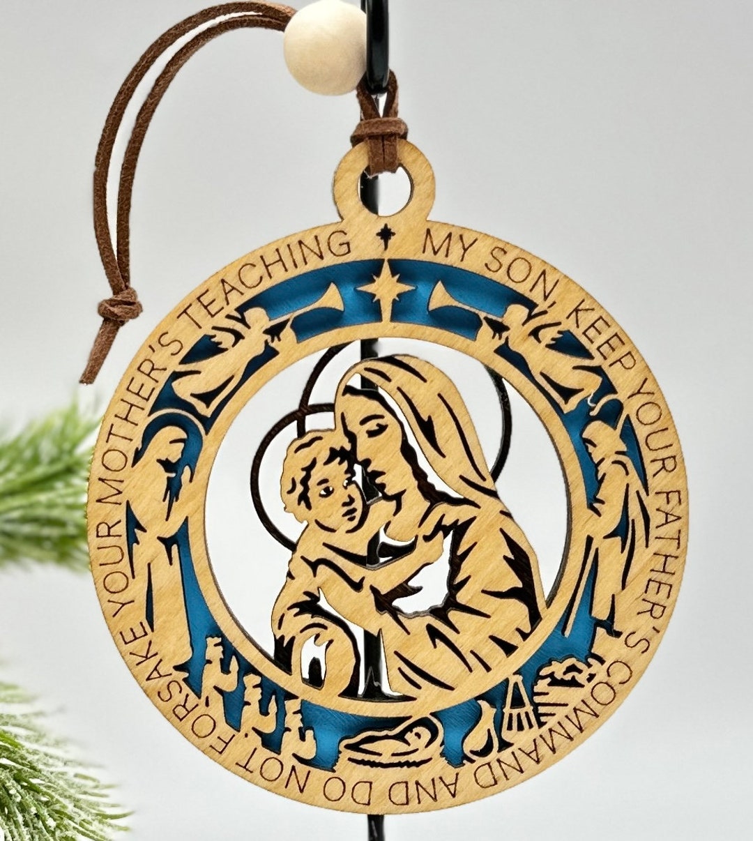 Christmas Story Ornament Set, Holy Night Ornament, Religious Gift, Tree Decorations, Nativity