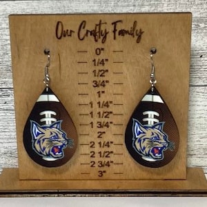 Custom sports team sublimated earrings, school spirit, football, teardrop earrings, dangle earrings, game day, personalized earrings