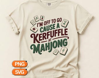 I'm Off To Go Clause A Kerfuffle, Mahjong SVG PNG, Funny Christmas Mahjong Design, Holiday Party Crafter Clipart, Matching Group