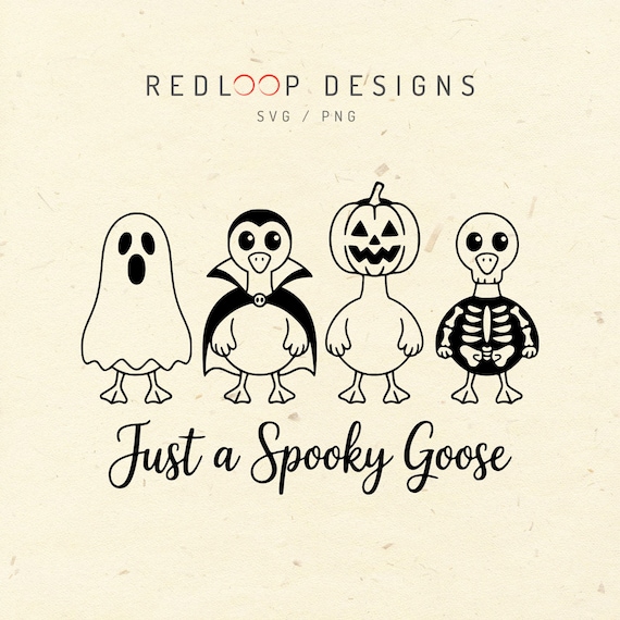Halloween Goose SVG File for Cricut cute cartoon geese costumes ghost vampire pumpkin skeleton just a spooky goose shirt decal