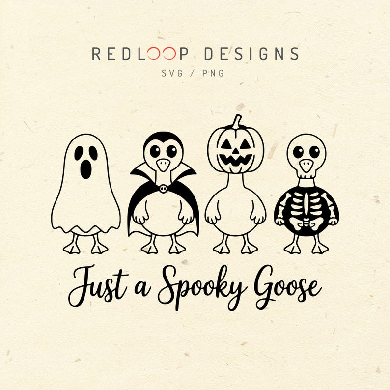 Halloween Goose SVG File for Cricut cute cartoon geese costumes ghost vampire pumpkin skeleton just a spooky goose shirt decal