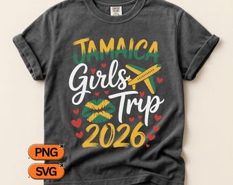 Jamaïque filles voyage 2026 SVG PNG, Jamaïque vacances escouade conception, amis voyage groupe graphique, croisière réunion bachelorette Clipart