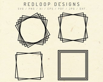 Square Offset Frames Minimalist SVG Layered File Download - Etsy
