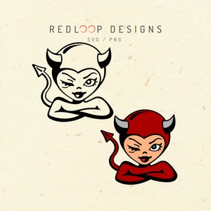 Red Devil Girl Wiking SVG Fichiers pour Cricut SVG Fichiers, T-shirt Designs, Téléchargement numérique instantané