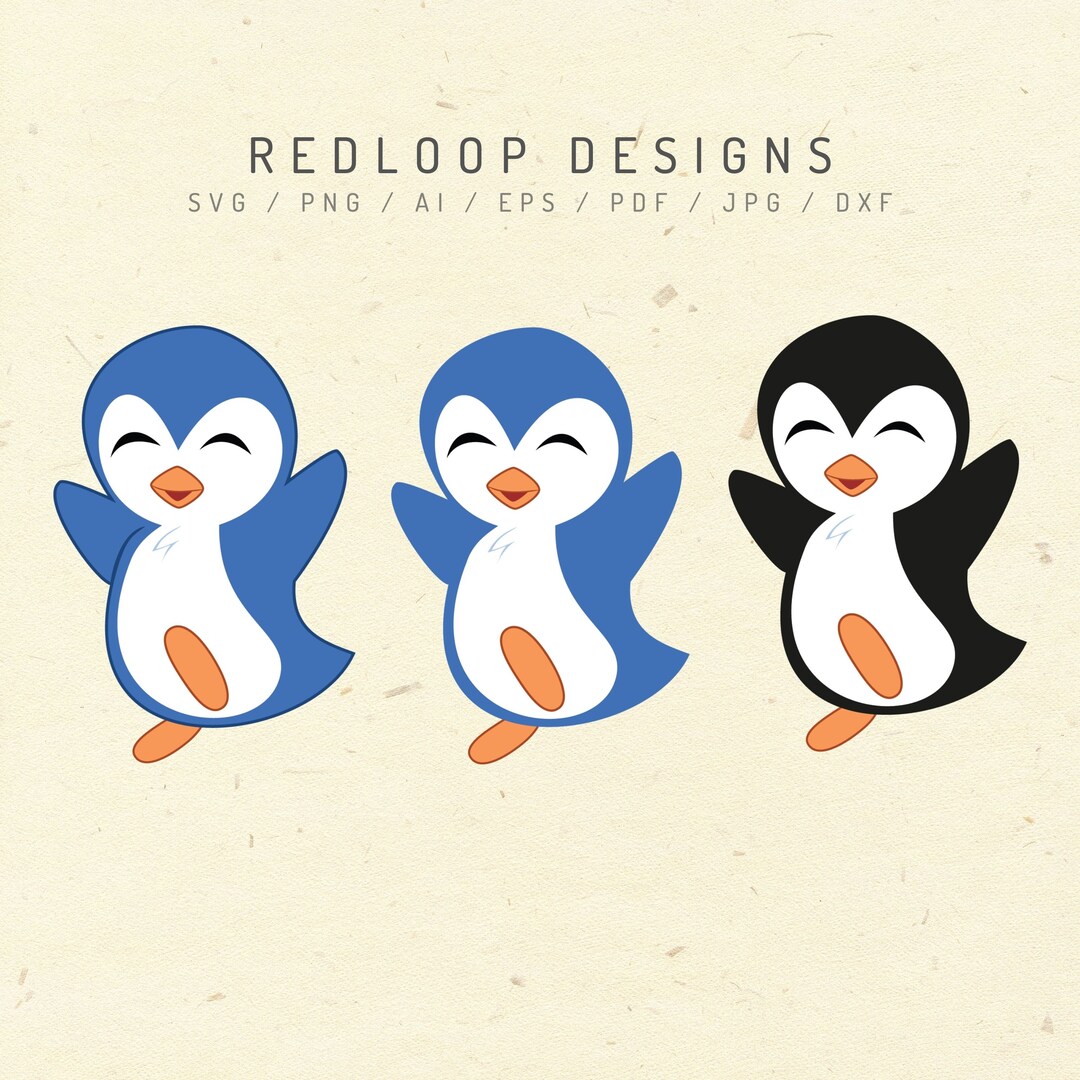 Penguin SVG Cute Penguin SVG Outline Svg Silhouette Svg Etsy