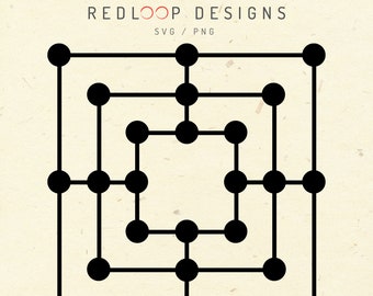 Nine Men's Morris SVG Files for Cricut, Molenspel PNG Sublimation Designs, DIY Crafts, T-Shirt Design Print, Instant Digital Download