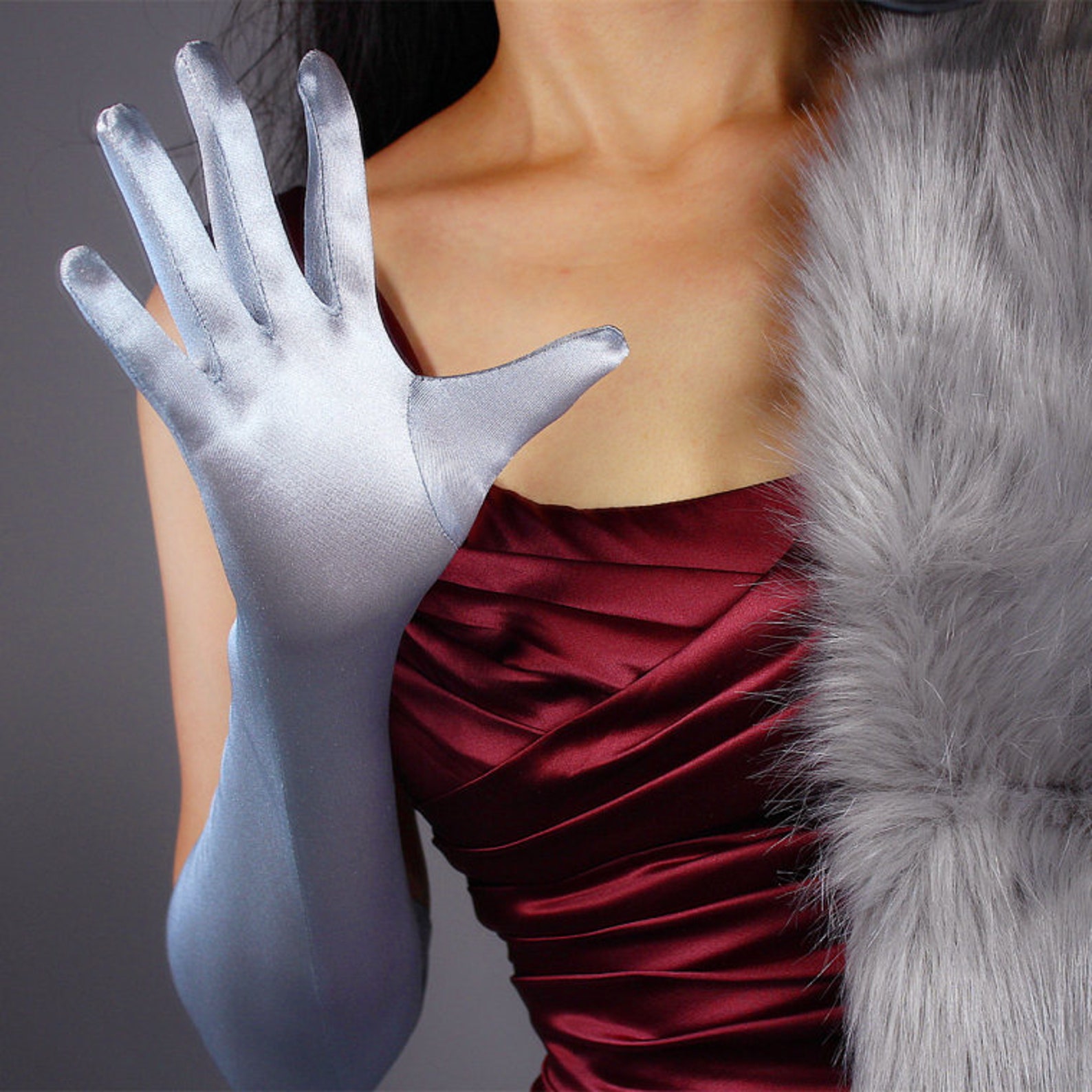 silver opera gloves silver opera gloves
