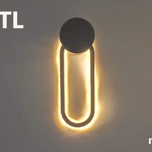 Lamp to print in 3D, .stl file of wall lamp that works with a led strip, without cables, led wall lamp