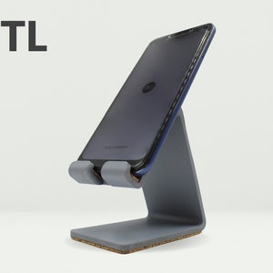 Support .stl file for mobile, cell phone, smartphone, phone. Mobile stand on table to print it yourself in 3D