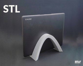 Vertical Stand .stl file for 19mm wide laptop, to 3D print it yourself