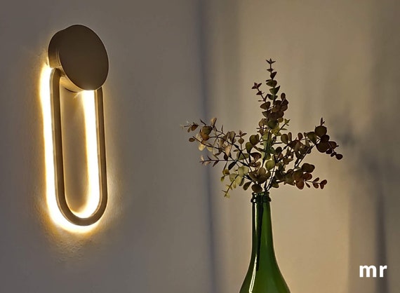 Lampada per stampa 3D, lampada da parete file .stl funzionante con striscia  led, senza fili, lampada da parete a led -  Italia