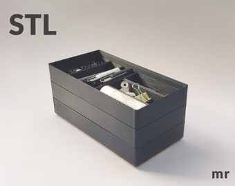 File .Stl of Desktop Organizer Box, Modular Box for Office Accessories, Modular Pen, for 3D Printing