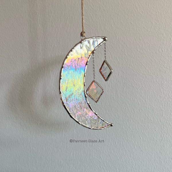 Stained Glass Moon Etsy