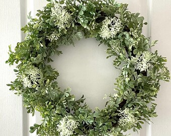 Boxwood Wreath. Spring Wreath for Front Door Farmhouse, Everyday Wreath for Front Door, Spring Wreaths for Door Farmhouse, Wreath Modern