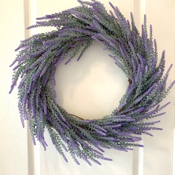 Spring Summer Lavender Wreath, Farmhouse Wreaths Lavender, Lavender Wreath for Front Door, Purple, Lavender Wreath, gift for her