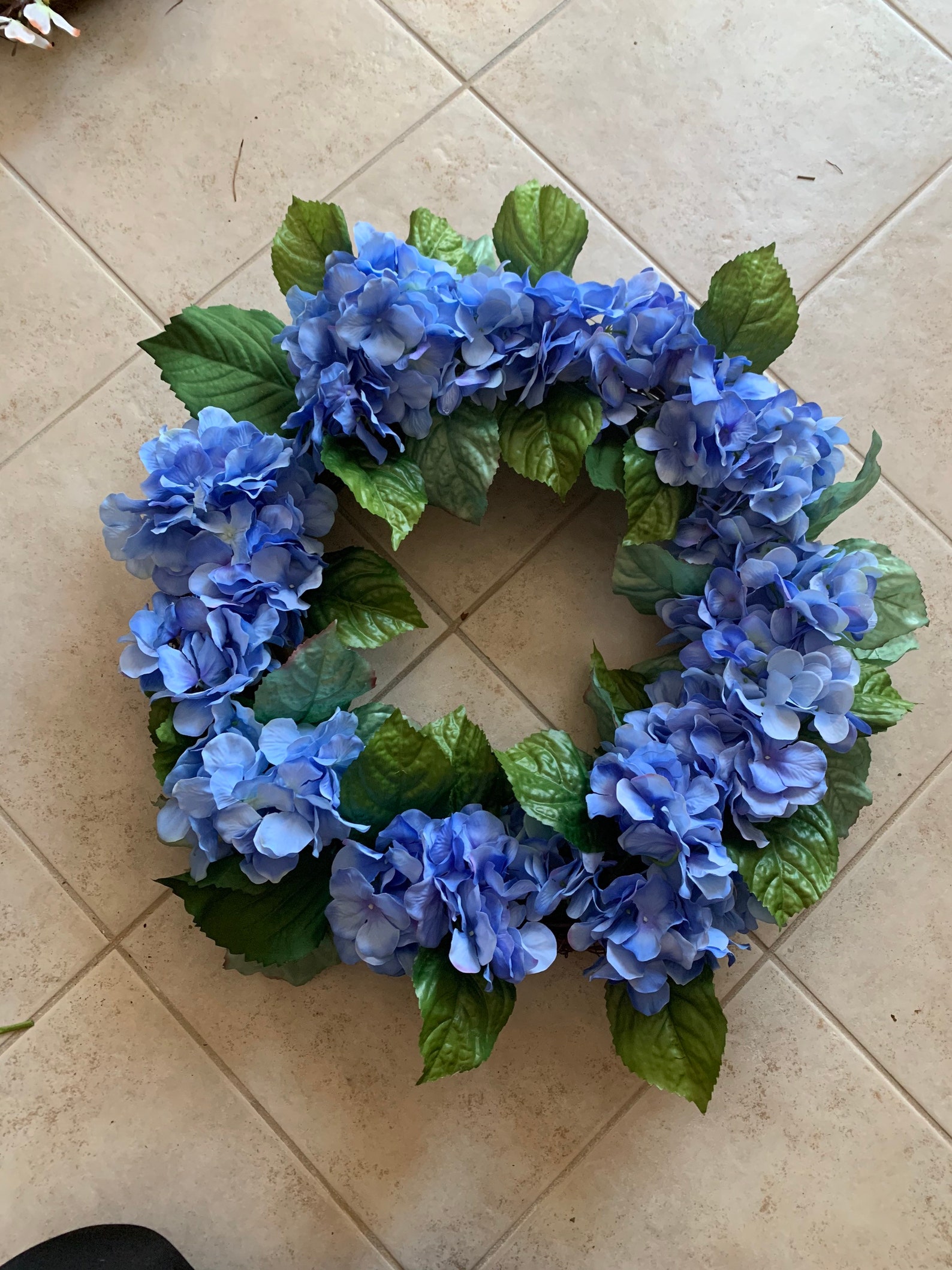 Blue Hydrangea wreath. Spring wreath. Wreath for front door. Etsy