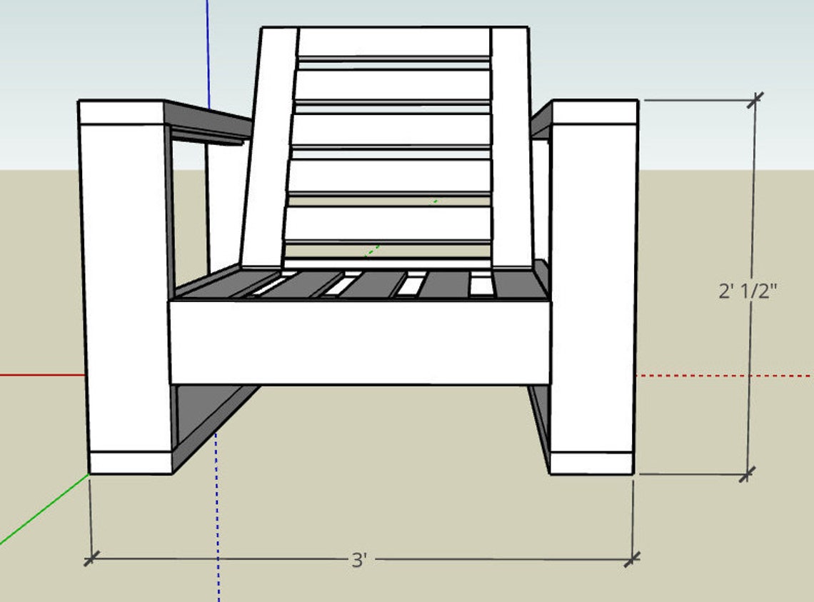 PLANS Outdoor Chair Woodworking Plans PDF Plans to Build Etsy