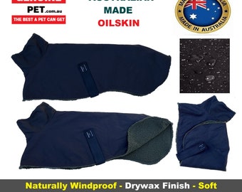 Oilskin Greyhound Dog Coat Rug Jacket Waterproof Sherpa Fabric AUSTRALIAN MADE