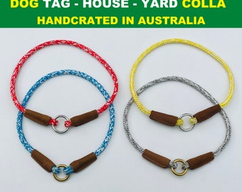 Dog Tag Collar House Collar Yard Collars Marine Ropes AUSTRALIAN MADE - 6mm