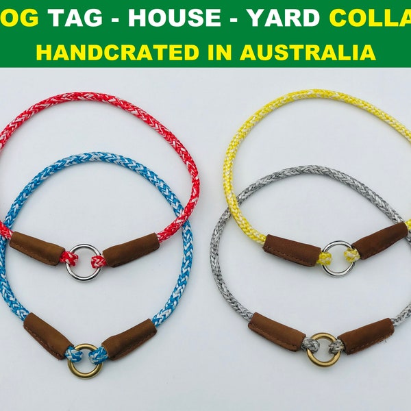 Dog Tag Collar House Collar Yard Collars Marine Ropes AUSTRALIAN MADE - 6mm