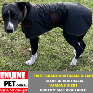 Oilskin Dog Coats Jacket Rug Waterproof Winter Sherpa Fur Lined AUSTRALIAN MADE all size 25cm -75cm