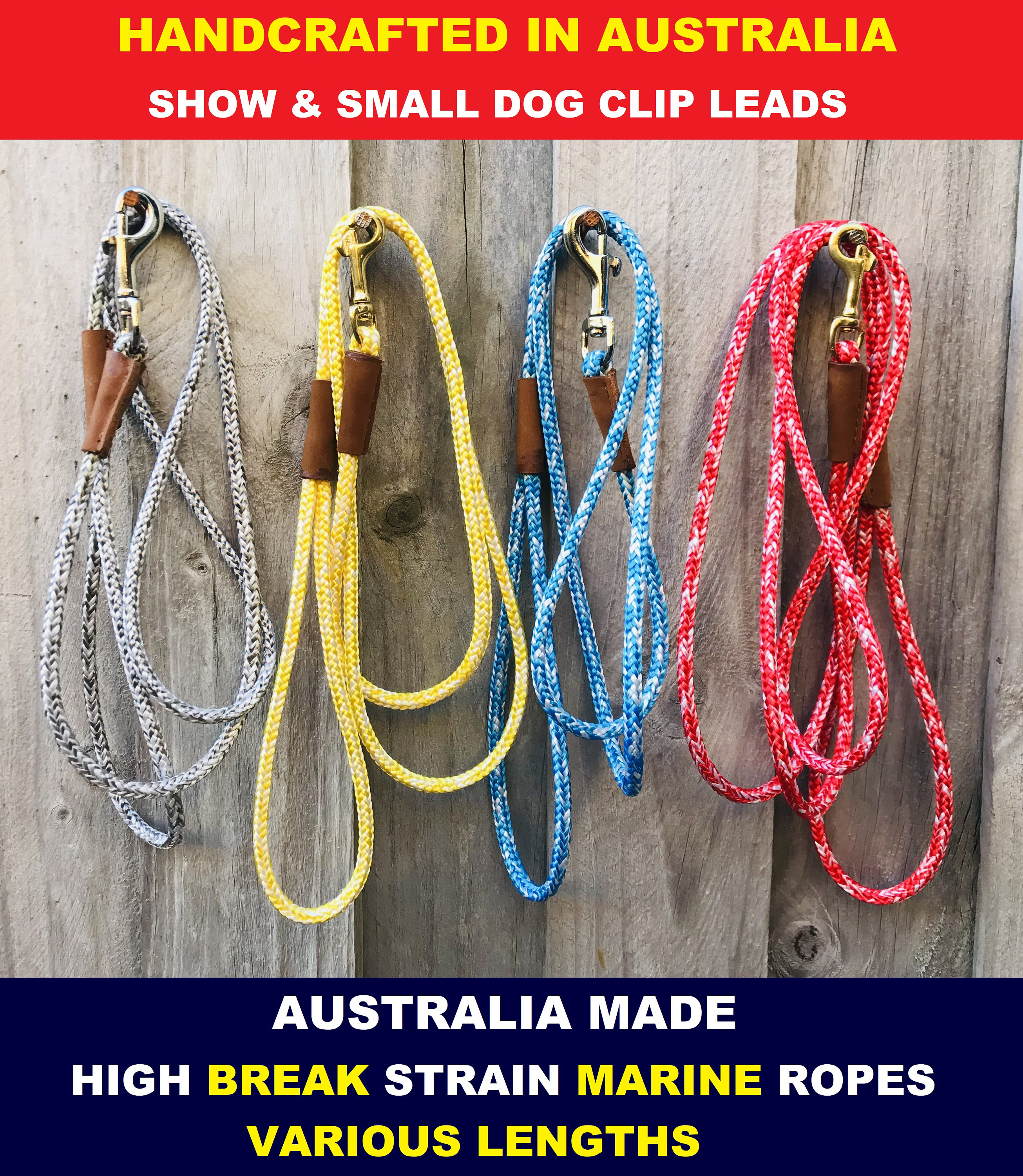 Dog SHOW Clip Leads Leash Training Soft Rope AUSTRALIAN MADE Etsy