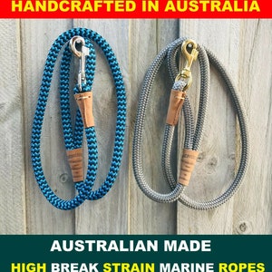 Dog Lead Leash Round Solid Rope Collar Harness AUSTRALIAN HANDMADE
