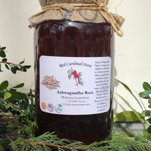 Ashwagandha Root Tincture Herb Extract Double Extraction 32 oz