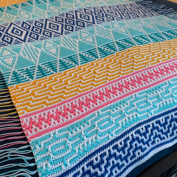 Diamondback Blanket - Overlay Mosaic Crochet Pattern