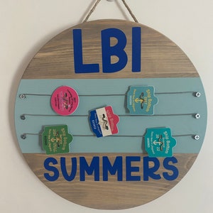 12” LBI Summers Beach Badge Holder/Display - Round Door Hanger/Sign