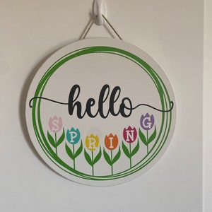 Hello Spring Door Hanger 12”