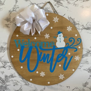 Welcome Winter - Round Door Hanger 12”